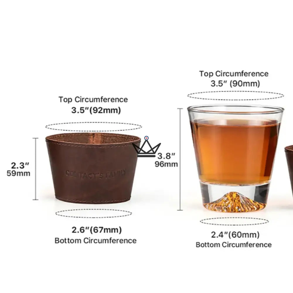 Customizable Leather Whiskey Glass Cuff - Voyageur Sleeve — view 8