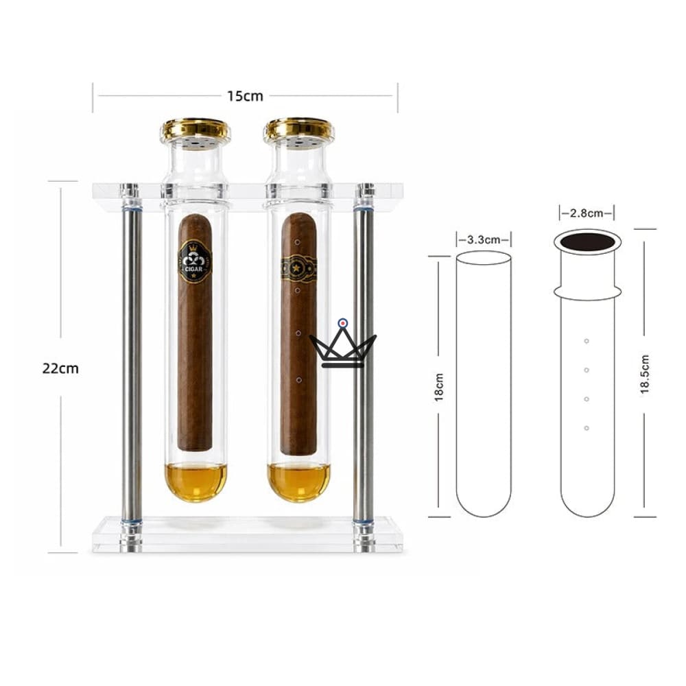 Cigar Infuser Double Tube Glass Hygrometer - INFUSIO TWIN — view 2