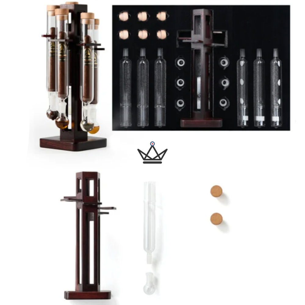 5-Tube Cigar Infuser INFUSIO ARCANUM — Noble Wood, Cedar, Hygrometer & Thermometer — view 7