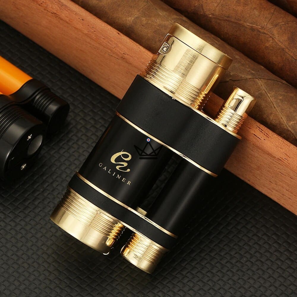 TOWER Torch Lighter — 3 Adjustable Torches, Built-in Punch | Collector's Box — Black