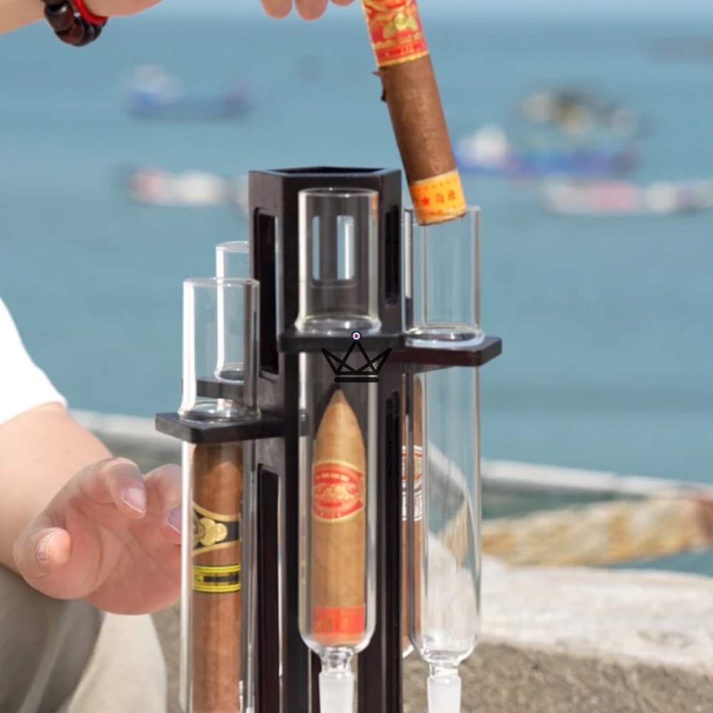 5-Tube Cigar Infuser INFUSIO ARCANUM — Noble Wood, Cedar, Hygrometer & Thermometer — view 5