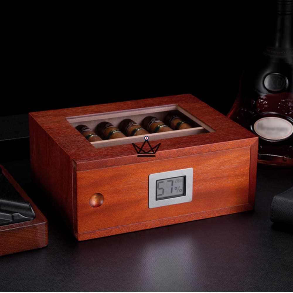 VERTIGO cigar humidor — Spanish cedar, digital hygrometer & magnetic system — view 3