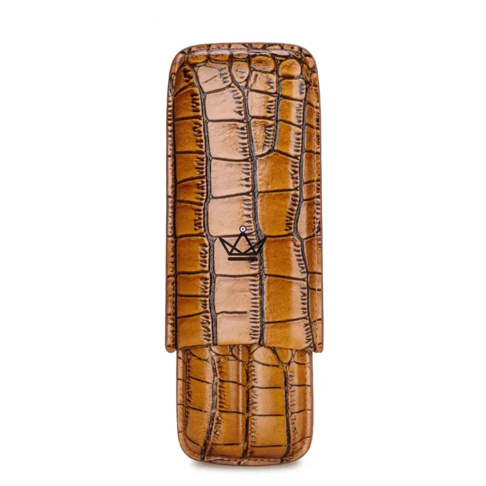 Cortez Dual Cigar Case — Genuine Leather, 2 Cigars, Black or Brown — view 7