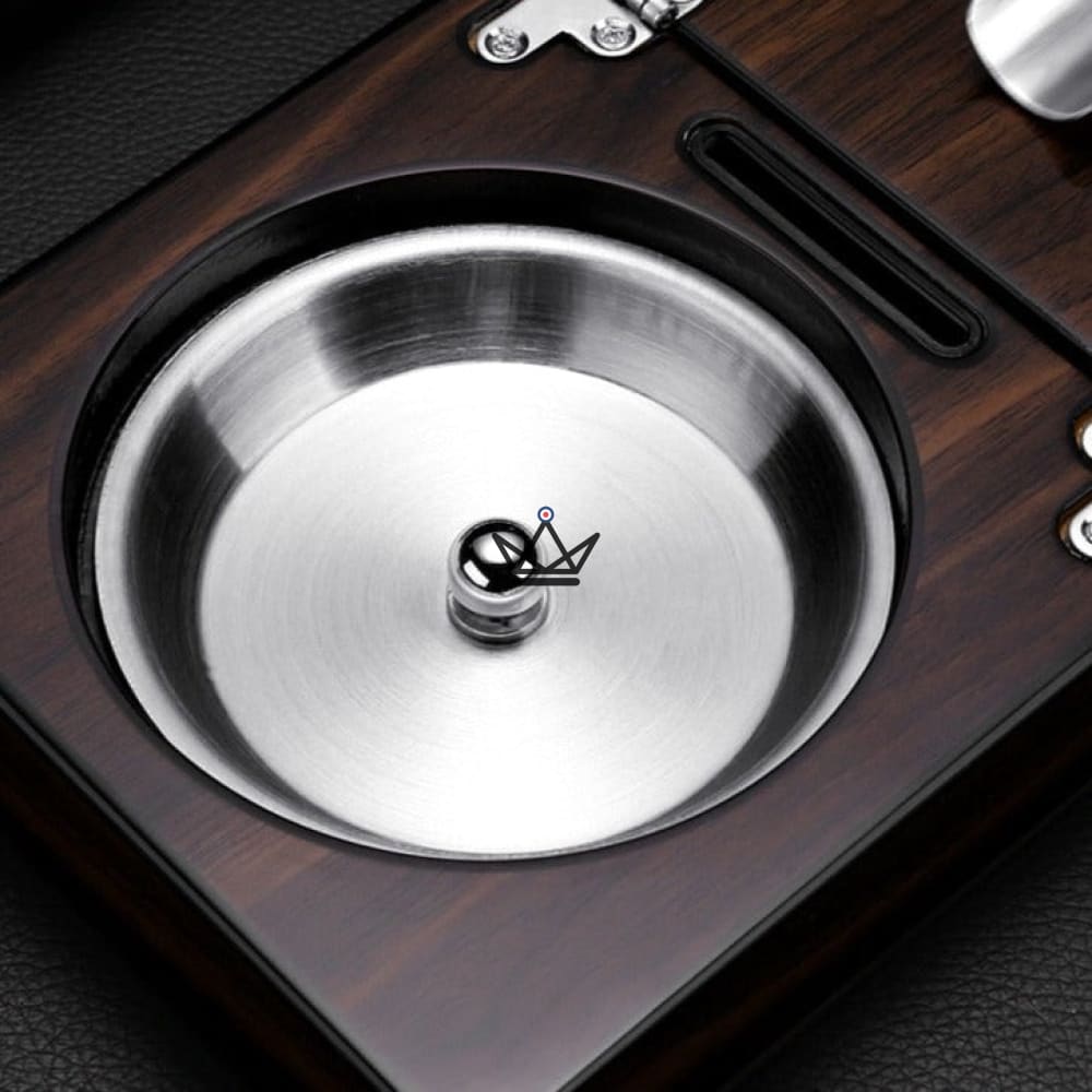 Cigar set SEMO-CUBE — cutter, punch, stand & ashtray | wooden box — view 4