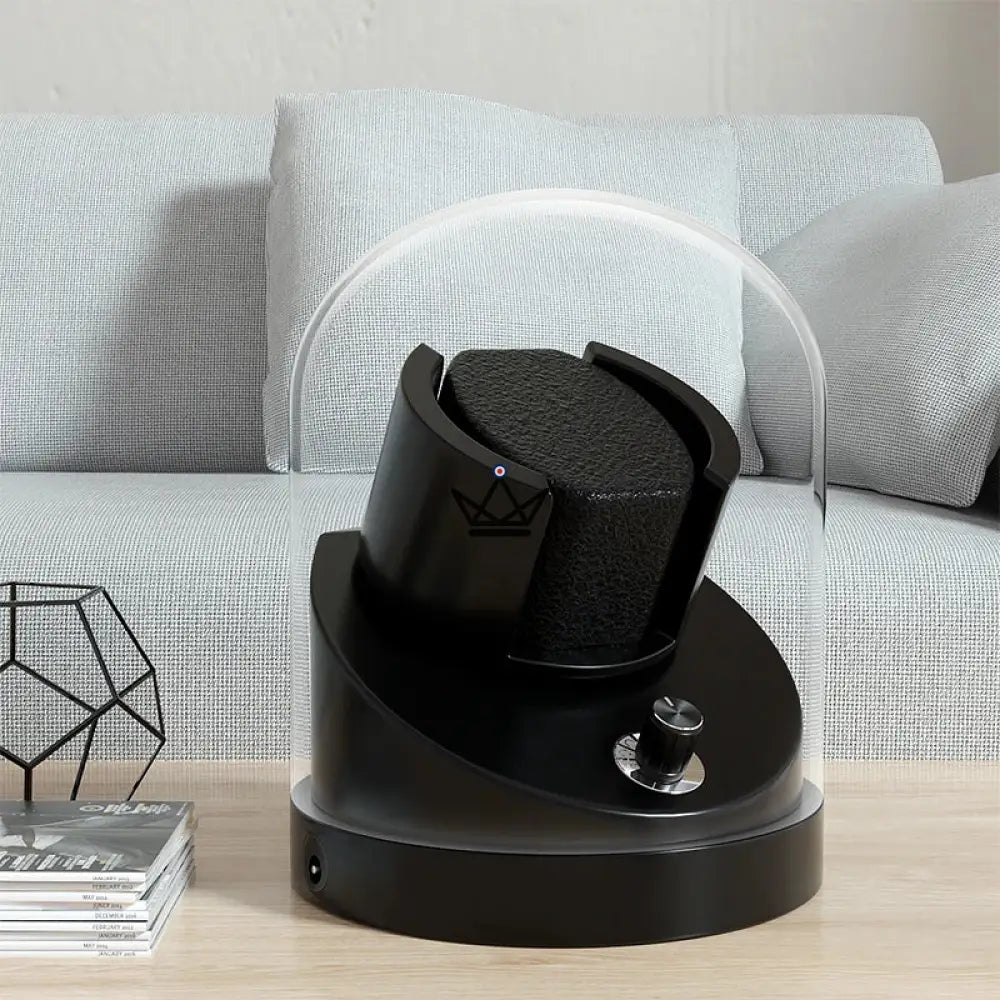 Enrollador automático de relojes CHRONO DOME — Bajo cúpula de cristal, madera maciza, 5 modos Mabuchi