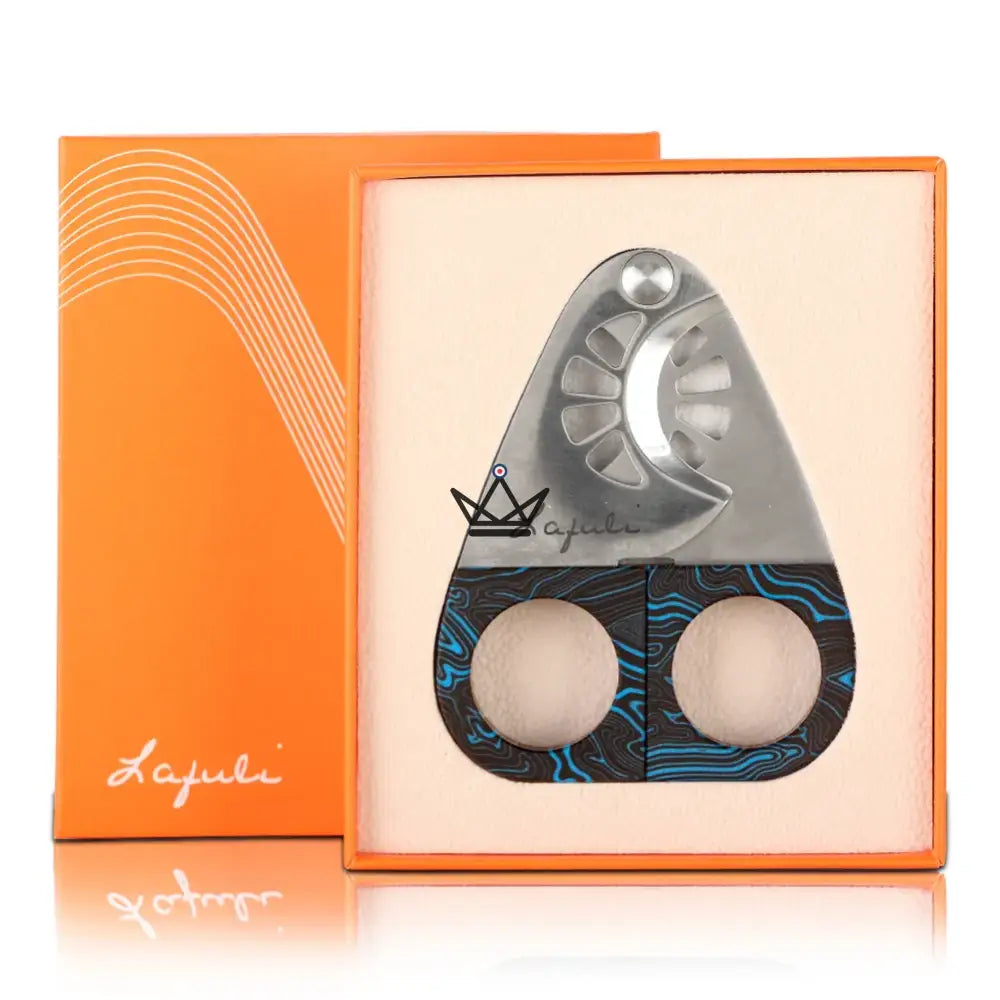 Zigarrenschneider Master 100 – Doppelklingen-Guillotine aus Edelstahl, 60 Ringmass, Farbe Crimson & Midnight, orangefarbene Signature-Box – Ansicht 10