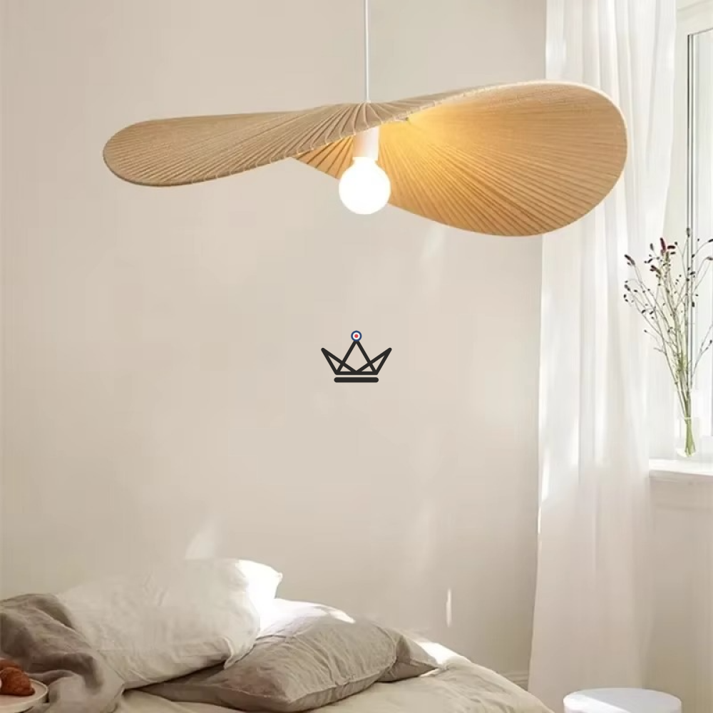 Verti Wabi Pendant Lamp — 60 & 80 cm designer chandelier | White, Beige, Linen — view 4