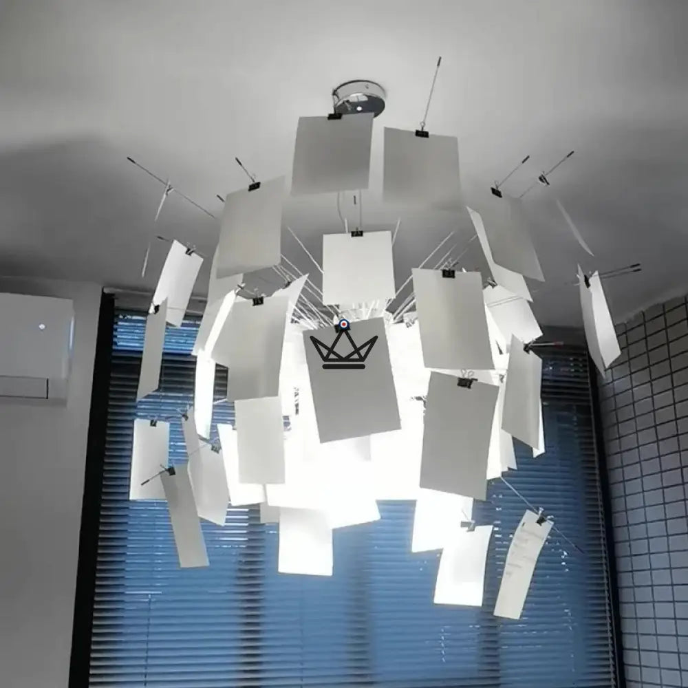 Chandelier suspension Lighting - Zettel Style Memosphere — Timeless White / 80cm
