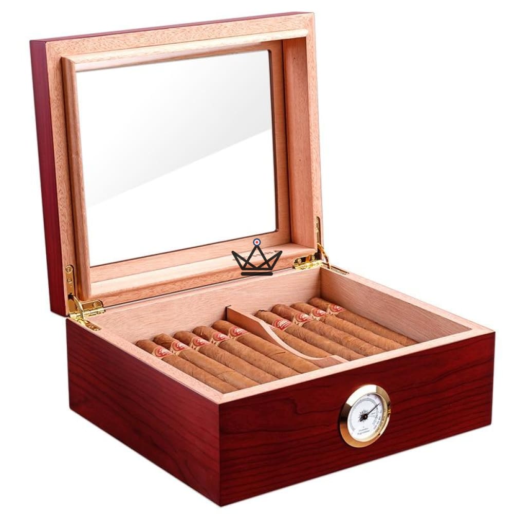 Zigarrenhumidor Edition FIFTY – 50 Zigarren, spanisches Zedernholz, Glas & Hygrometer – Ansicht 2