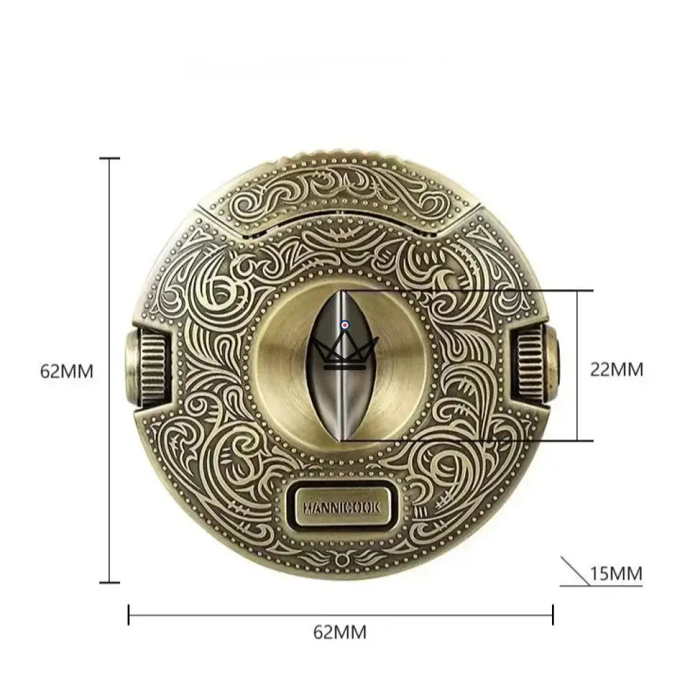 Heritage Edition Circular Cigar Cutter — Stainless Steel, 62 x 62 x 15 mm, 9 mm & 8 mm Punches | Vintage Gold or Original Gray — view 11