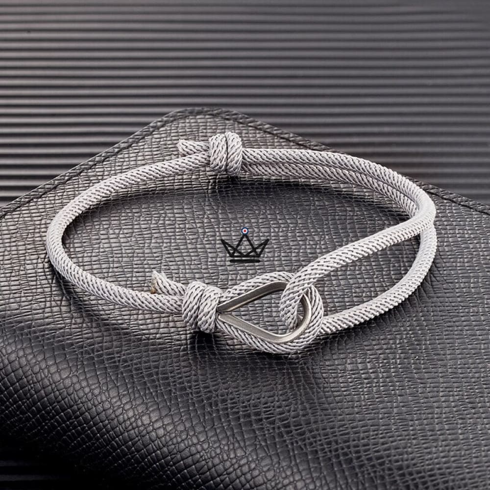 Harlow Bracelet - Silver Drop & Adjustable Cord - 11 Colors — Grey