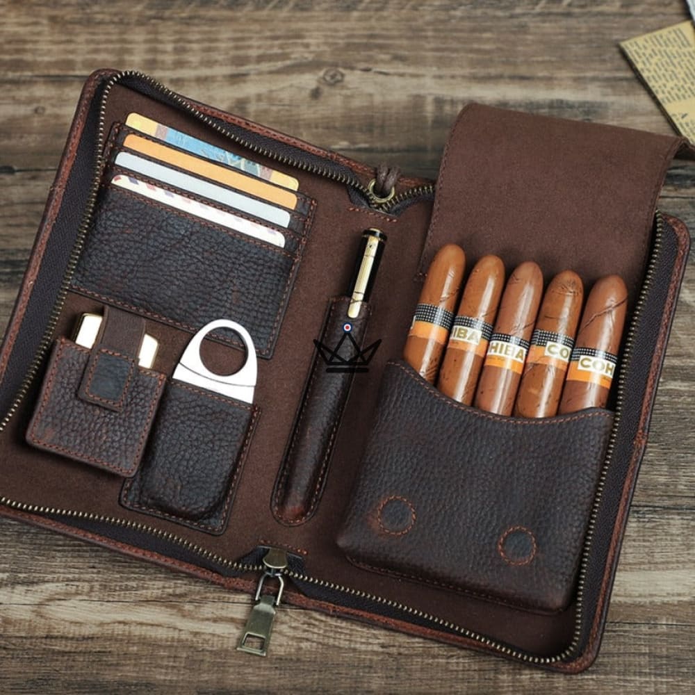Customizable Leather Cigar Case - Voyageur Tempo — view 2
