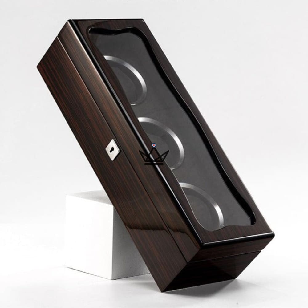 LUXURIA TEMPORUM Luxury Watch Storage Box — Lacquered Wood, Glass, Key, 2 to 9 Watches — 3 slots