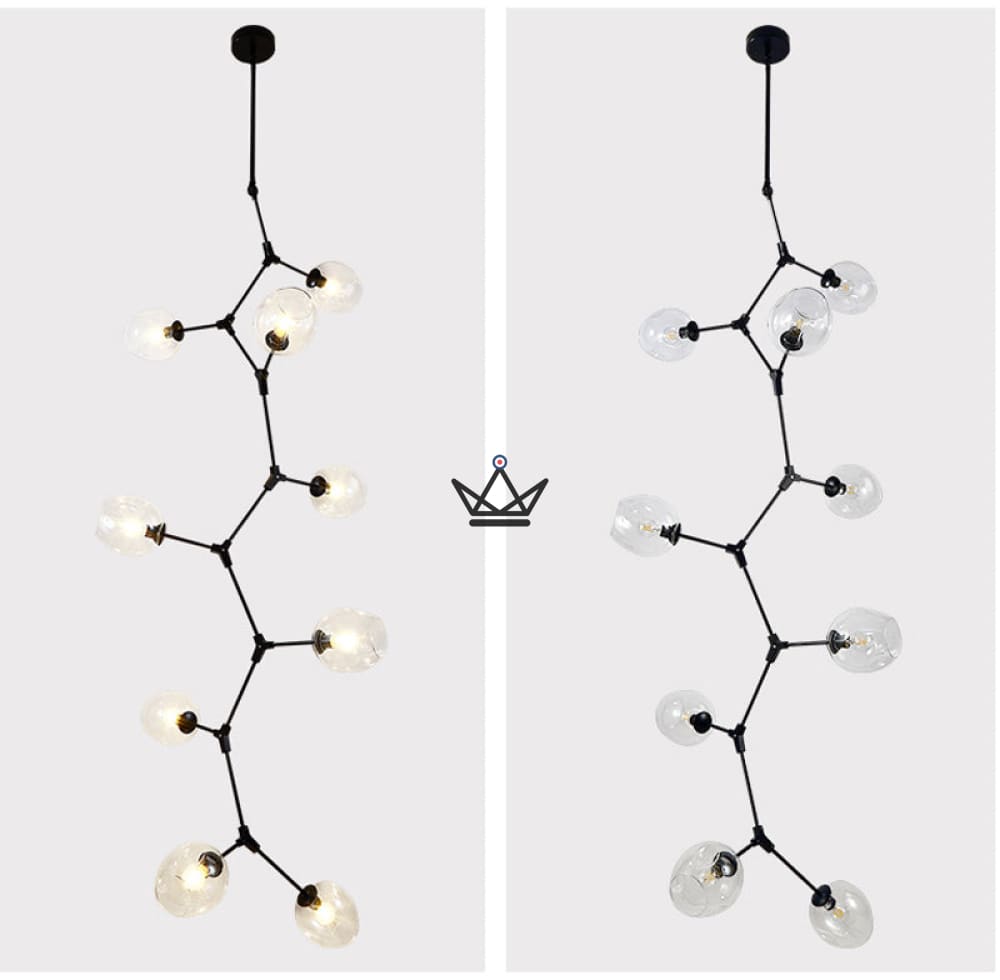 Articulated industrial vertical ceiling chandelier - Branching Bubble Vertigo — view 7