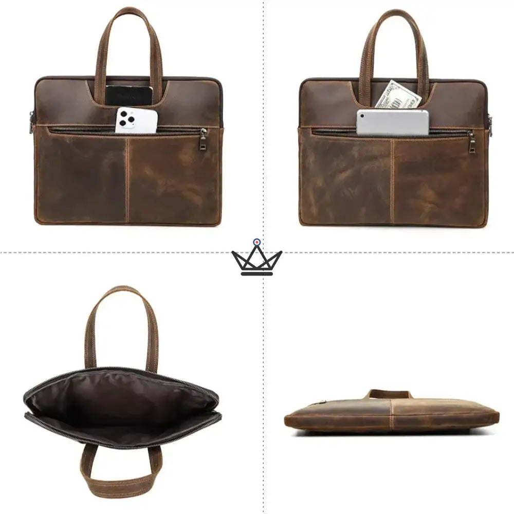 Customizable leather work bag - Voyageur Edison — view 7