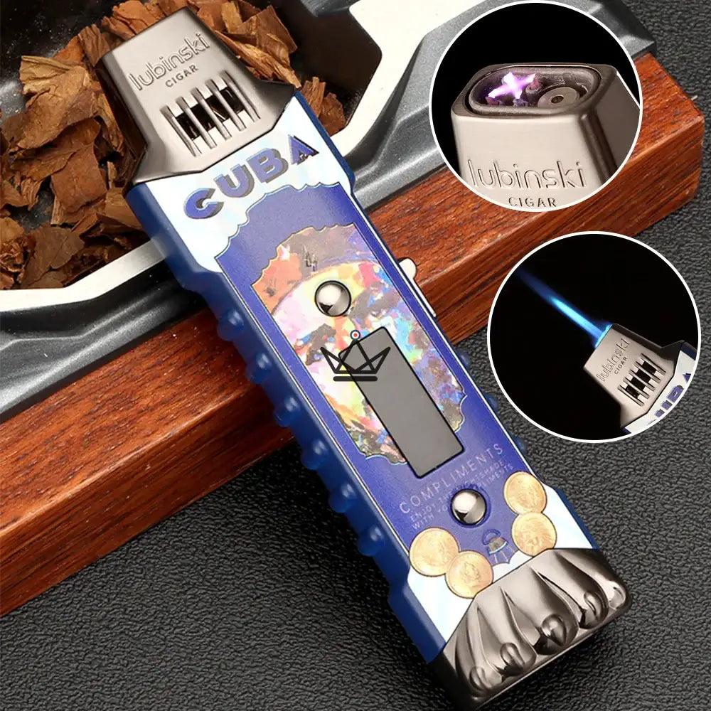 MAESTRO EDITION Cigar Lighter — Torch Flame + USB Electric Arc, UV LED, 3 Designs — view 7