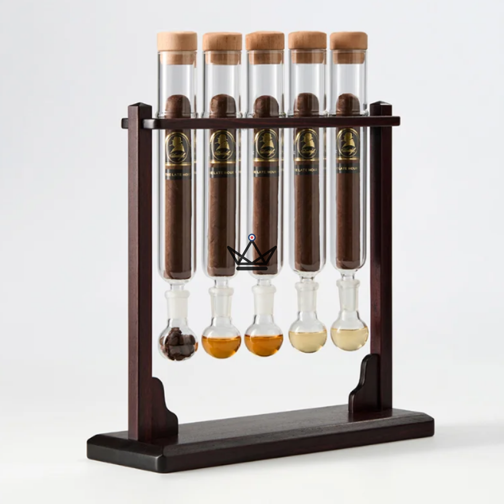 INFUSIO QUINTESSENCE 5-Tube Cigar Infuser — Borosilicate Glass, Cedar, Hygrometer — view 6