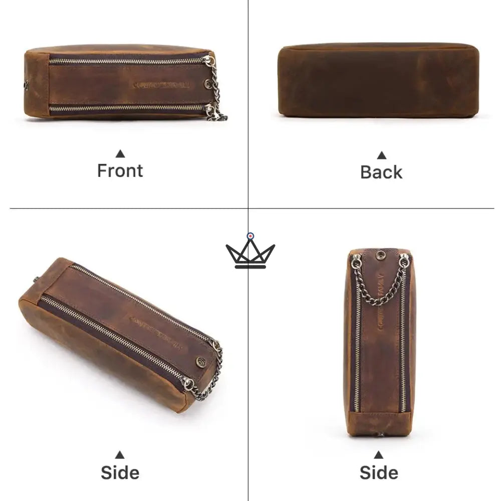 Personalizable Leather Pouch - Pencils & pens - VOYAGEUR Sketch — view 7