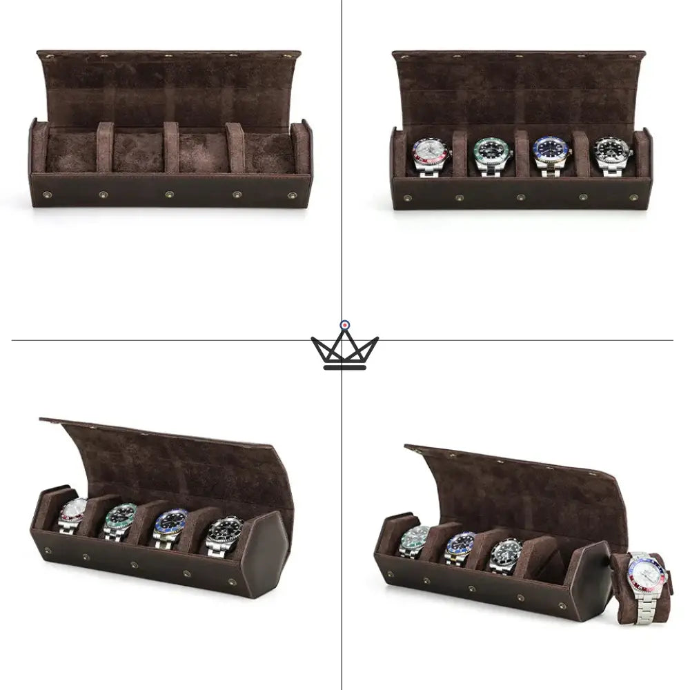 Customizable Leather Travel Case for Automatic Watch - Voyageur Hexagone — view 20