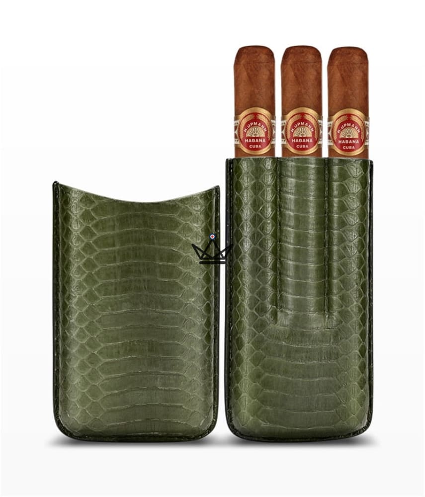 AURELIUS Cigar Case — Intense Green Croc Leather, 2 or 3 Cigars — view 13