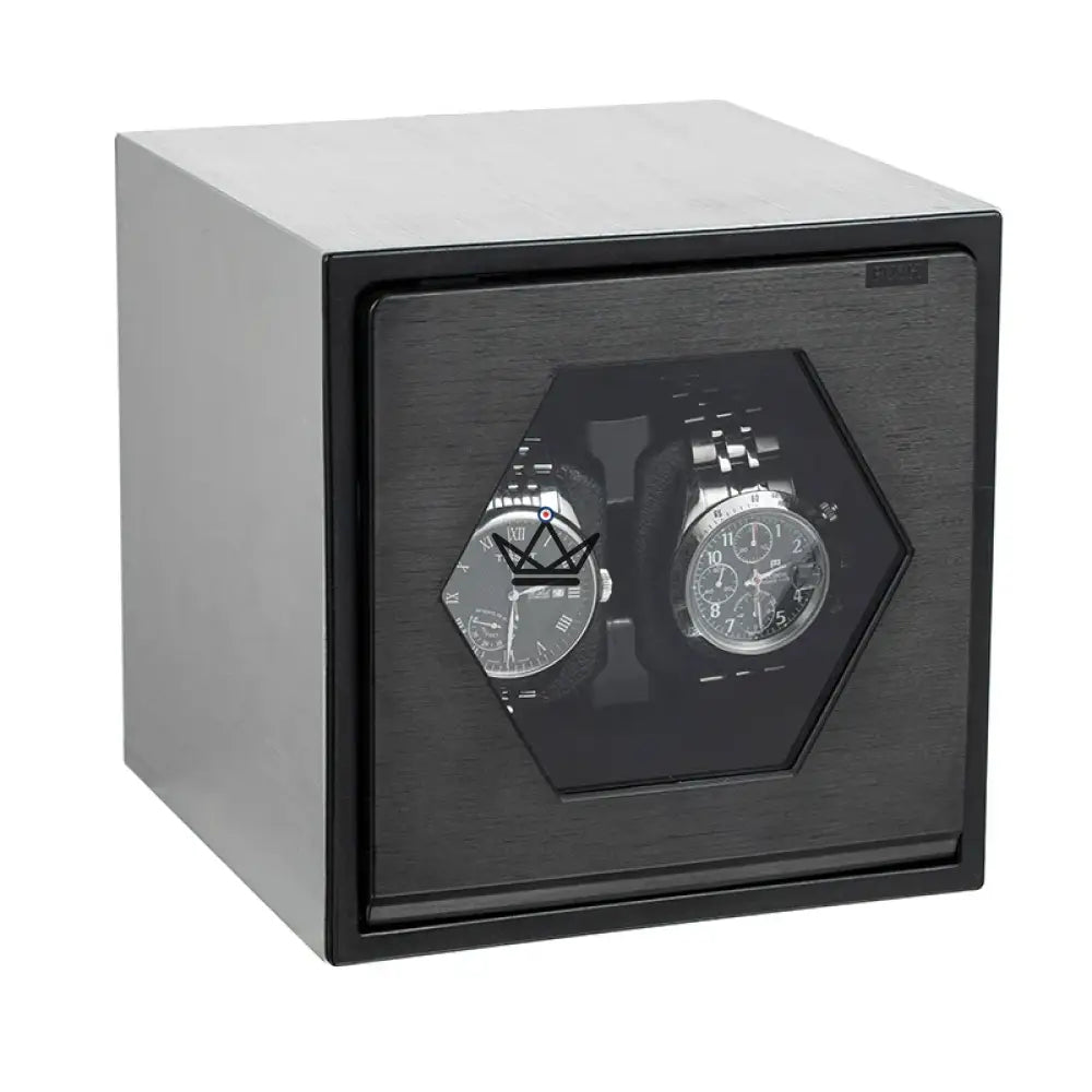 JEBELY HEXASQUARE Automatic Watch Winder — Interconnectable, 6 Colors, 3 Modes — Brushed Steel