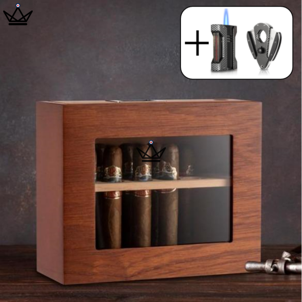 VERTIGO cigar humidor — Spanish cedar, digital hygrometer & magnetic system — view 23