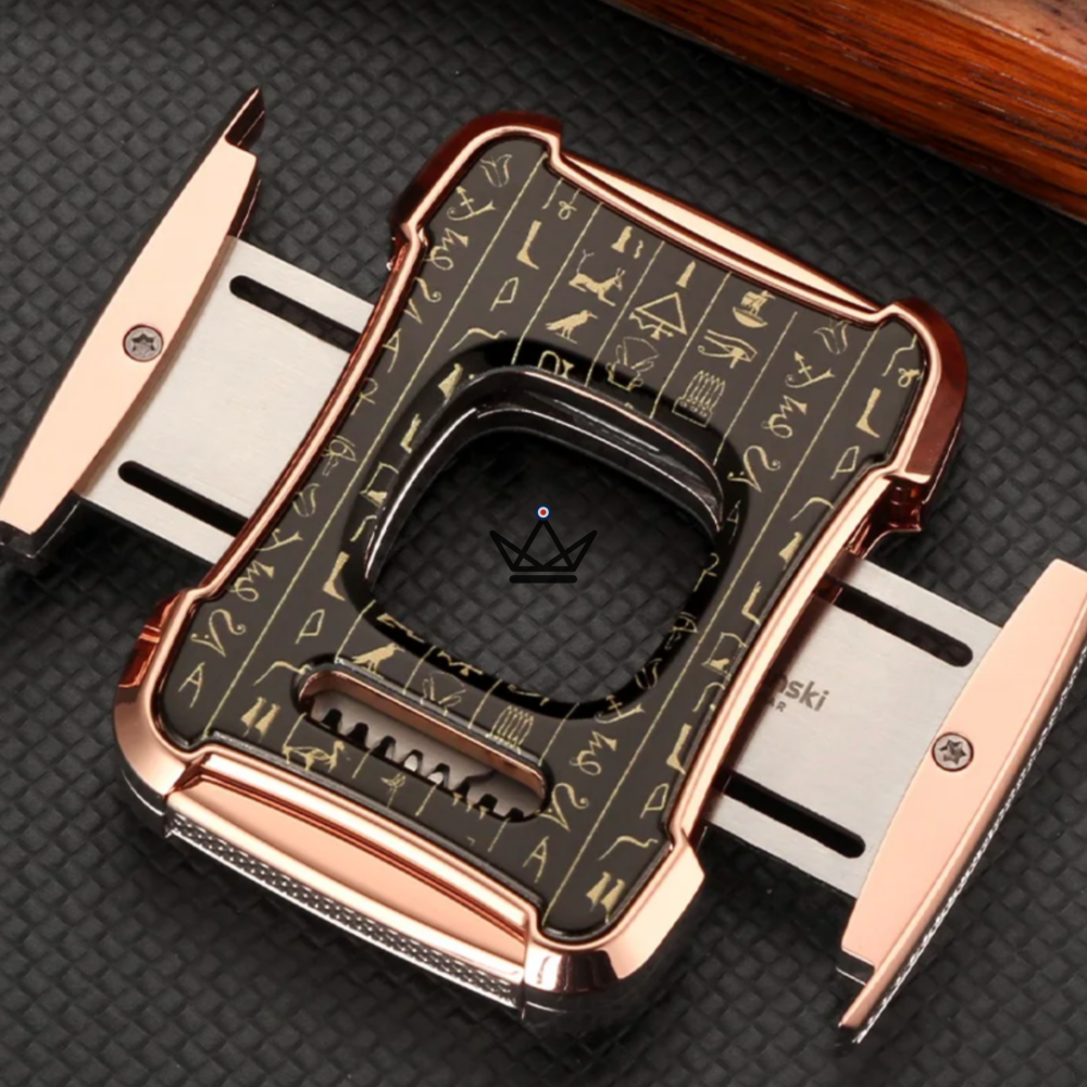 Coupe-cigare Maestro Édition — Double Lame Gravée Anneau 62, Libertad · Pharaon · Heritage | Étui Cuir Véritable Vert & Coffret Inclus — image 4